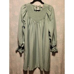 Tunic Dress Sea Green Ruffles Flowy Flirty Cottagecore Coquette Fairy Spring Sm